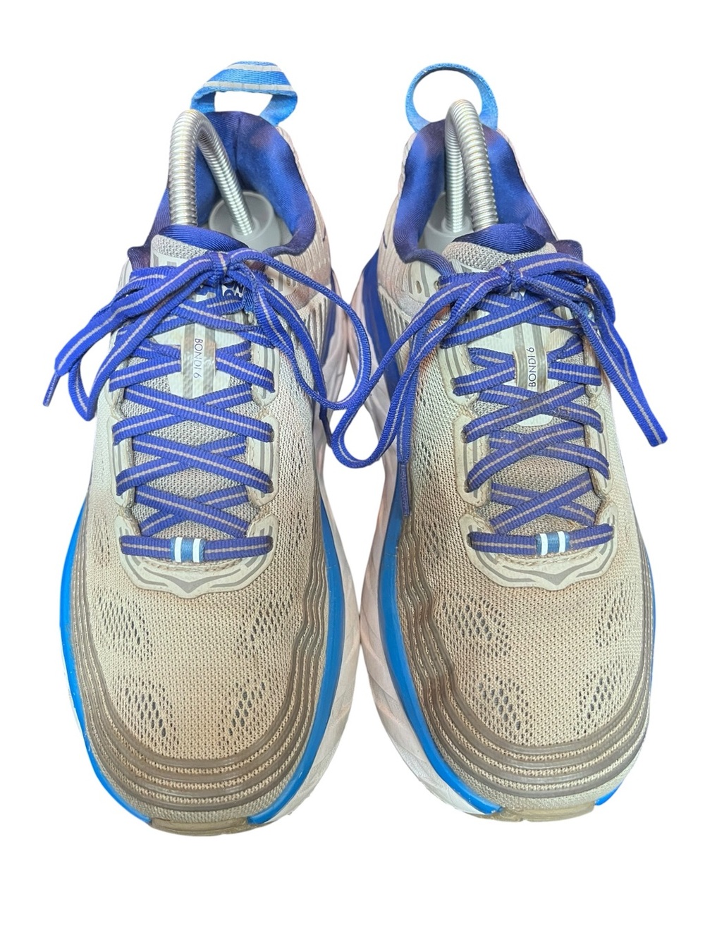 Hoka One One Bondi 6 Gray & Blue Lace-Up Sneakers Men’s Size 7 2E Wide - Picture 3 of 7